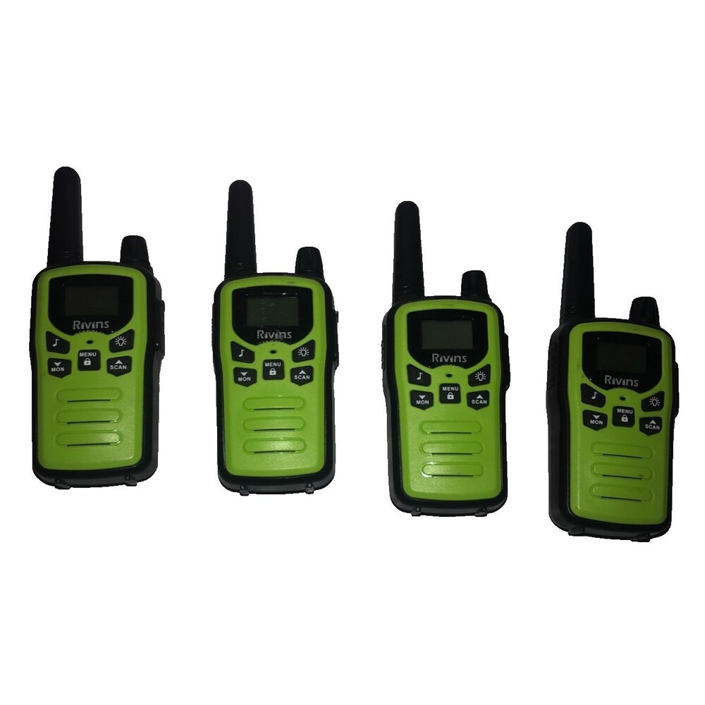Rivins Green Walkie Talkies for Adults 4 Way Radios, 22 Channels, 5 Mile Range